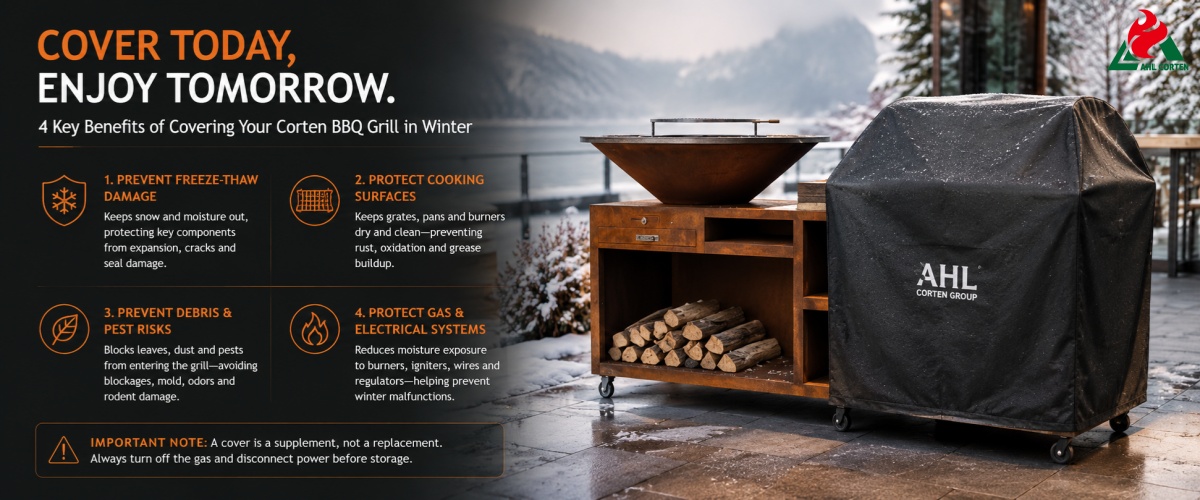 4 Key Benefits of Covering Corten BBQ Grill in Winter